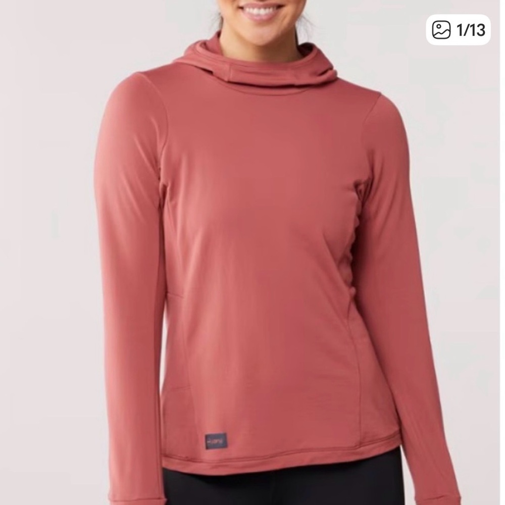Women's Long Sleeve Hooded Top - Mauve